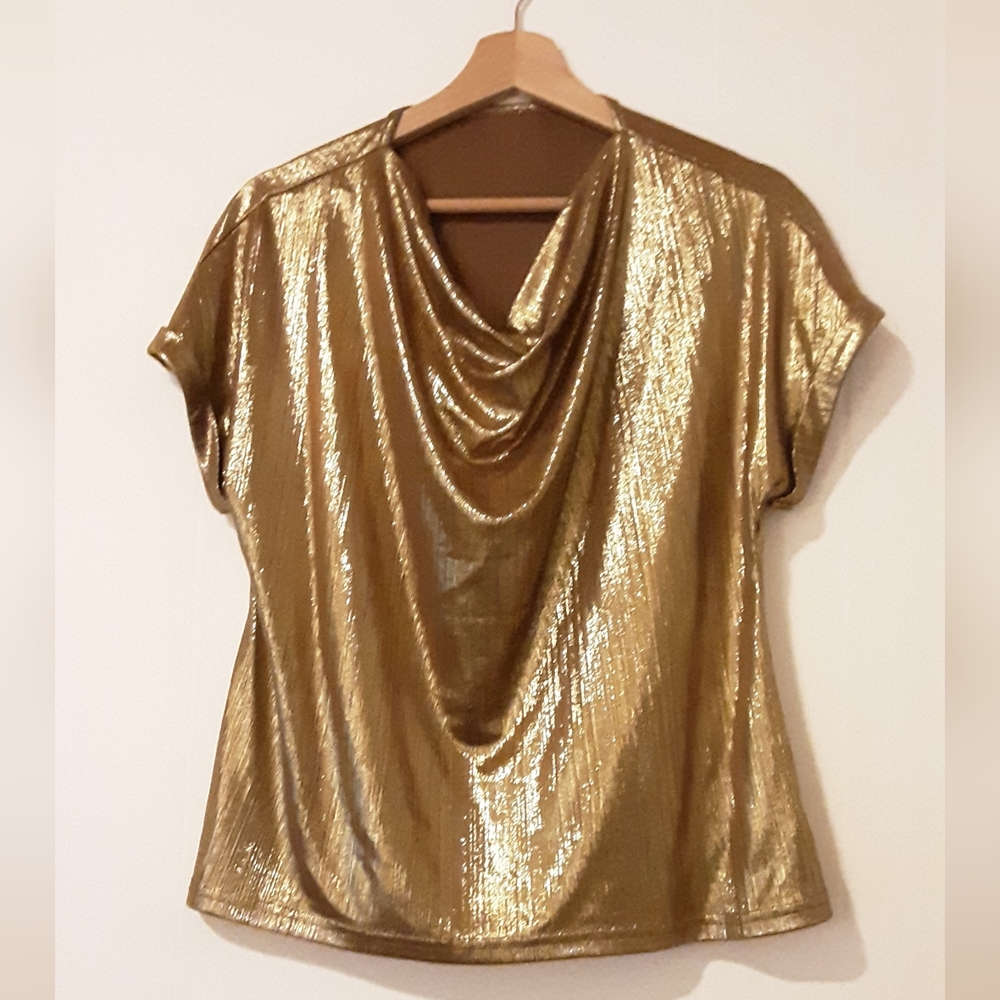 Shein Gold Blouse Size Large (8/10)